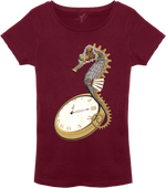 Steampunk Seahorse T-Shirt Ladies - Red Line