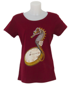 Steampunk Seahorse T-Shirt Ladies - Red Line - Hippocampus