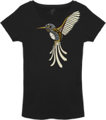 Steampunk Kolibri T-Shirt Ladies black