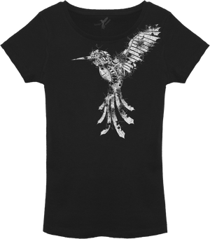 Steampunk Kolibri black and white T-Shirt Ladies